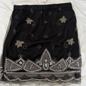 NWT Mieeion Black Beaded Embellished Skirt - size Medium